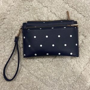 Navy wristlet wallet